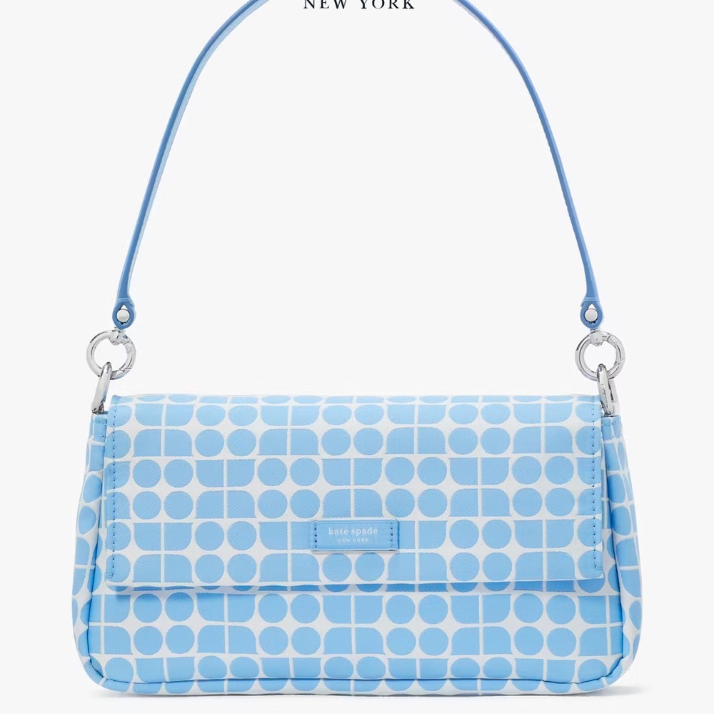 Kate Spade Noel Jacquard Convertible Crossbody Canvas XBody Shoulder 
Astral Blu - Picture 4 of 16